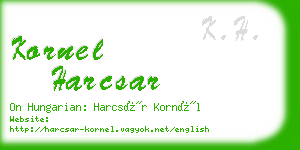 kornel harcsar business card